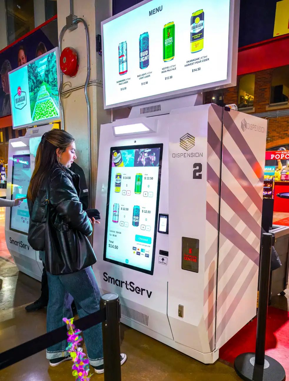 A customer using a SmartServ machine at the Scotiabank Centre in Halifax.