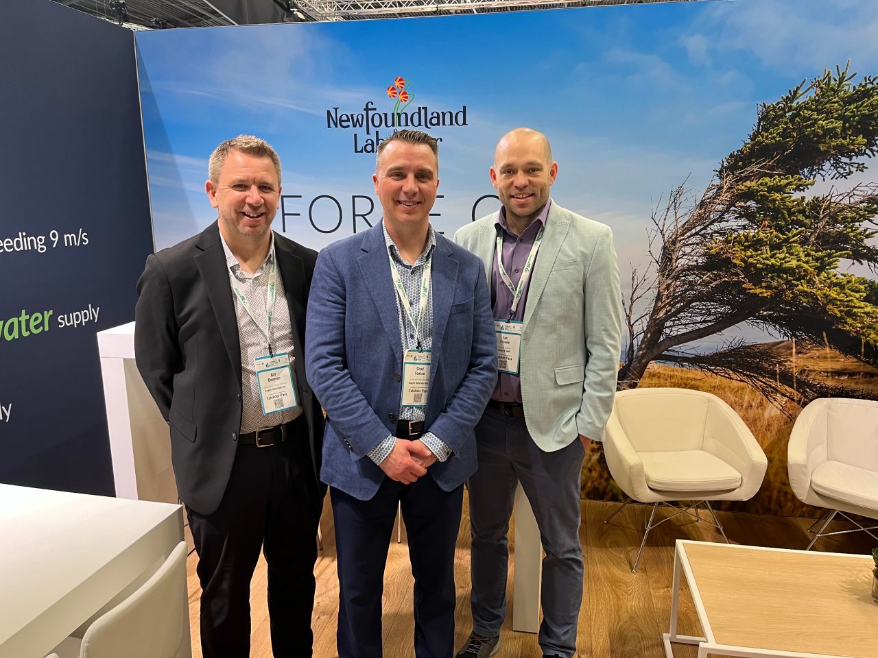 Ian Froude (right) with client Angler Solutions at the Canada Pavilion at the World Hydrogen Summit organized by Trade Commissioners. 