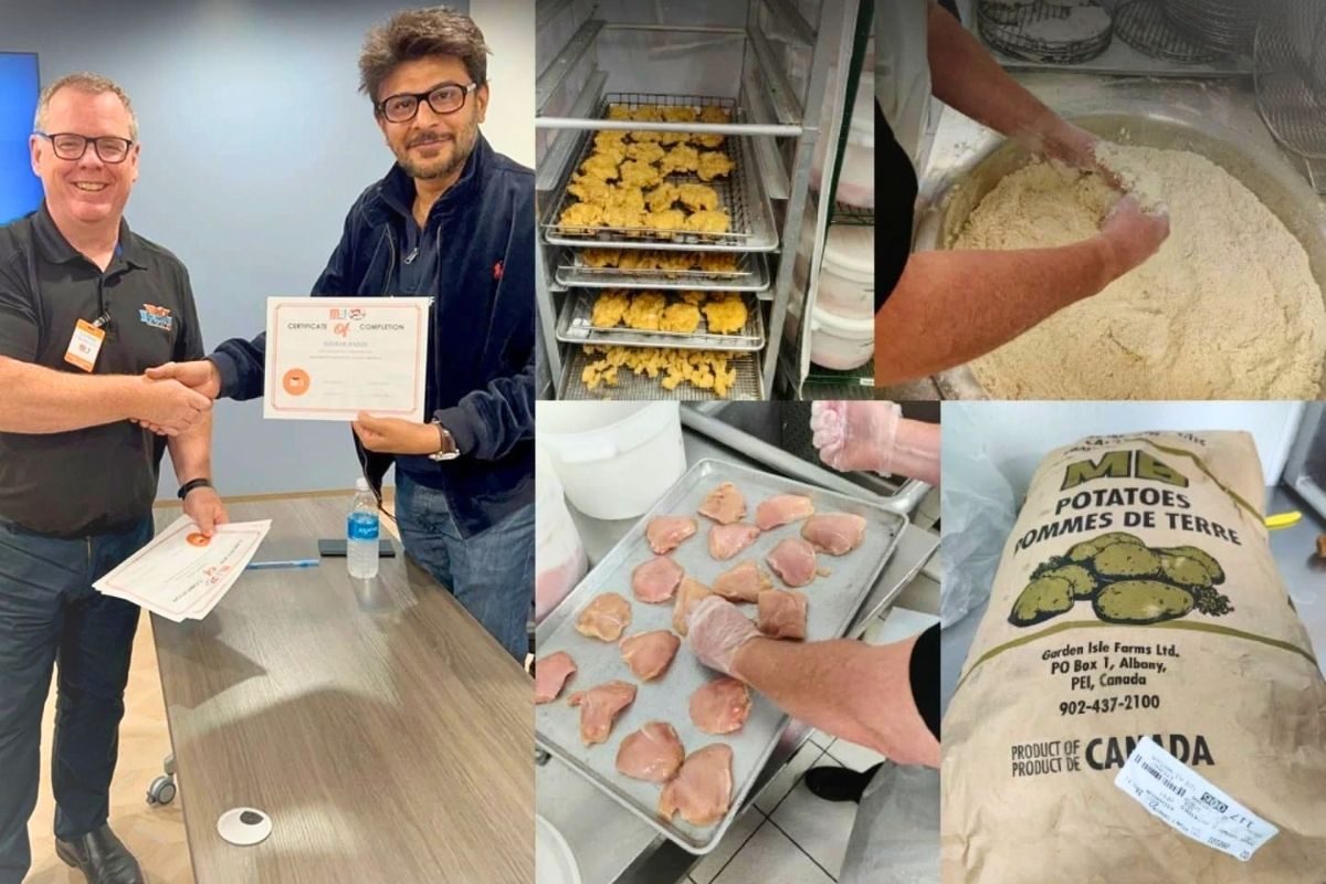 Du personnel a été envoyé au Centre mondial de formation à Terre-Neuve pour suivre une formation dans la cuisine d’essai de Mary Brown’s avant l’ouverture.